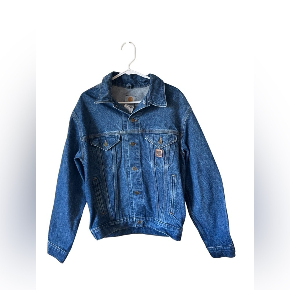 Carhartt J12 DST Unlined Denim Jean Jacket Blue Made in the USA. Med/Regular
